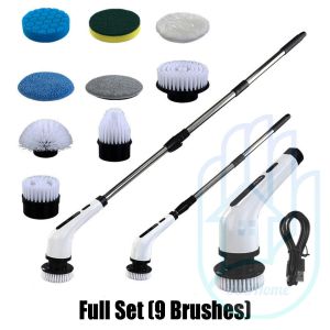 [SG] 9 in 1 Electric Spin Scrubber | Portable Cleaning Brush Set Kit | Bathroom Cleaning