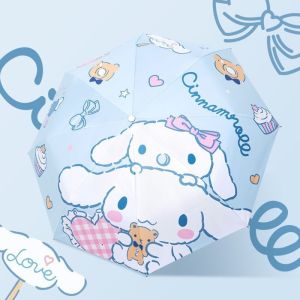 Sanrio Sunny Automatic Umbrella Anime Cartoon Hello Kitty Kuromi Cinnamoroll Pochacco Anti-UV Dual-purpose Umbrella Kawaii Gift