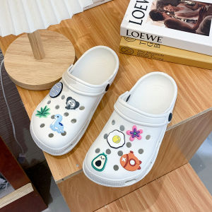 [Free Shipping] Summer Womens Clogs with Closed Toe Non-Slip Cute Cartoon Flat Beach Sandals New Style Womens Slippers