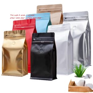 [1kg/size ĐÃ ĐÓNG VAL ]Túi ZIPPER 8 CẠNH đựng trà cafe  (NHIỀU MÀU - FULL SIZE)