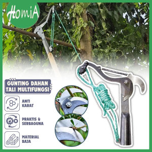 Gunting Dahan Dengan Tali Multifungsi / Tree Pruner Alat Bantu Pemotong Tangkai Cabang Pohon -HOMIA