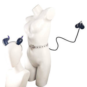 Halloween Devil Costume Set Devil Horn Headband Devil Tail Demons Cosplay Accessories for Carnival Themed Party Props