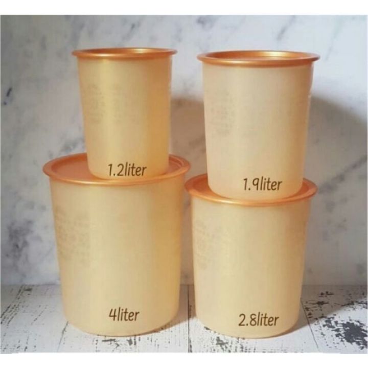 1 PC Mosaic Canister Gold Tupperware Toples Lazada Indonesia