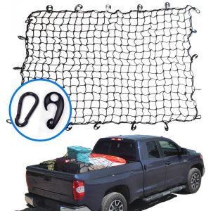 Lưới thun ràng đồ mui xe bán tải SUV 120x90cm Lưới thun trùm hàng xe bán tải lưới thun trùm thùng xe bán tải 180x120 14 móc nhựa - Tặng kèm 4 móc chữ D 6mm xi mạ - Cơ Khí Liên Sơn