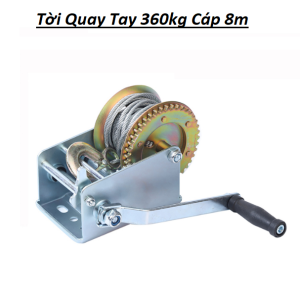 Tời quay tay 800lbs cáp 8 mét trọng tải 360kg