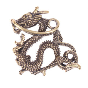 438178 ZXC 1Pc Antique Brass Ornament Chinese Mythical Animal Dragon Statue Copper Figures Miniatures Pure Brass Dragon Sculpture