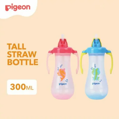 PIGEON Tall Straw Bottle 300ml Botol Minum Anak Botol Sedotan Training Straw Cup