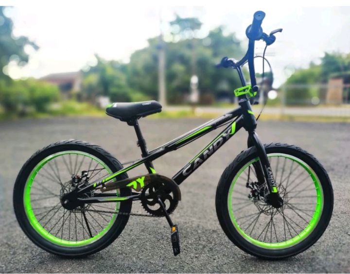 CANDY BMX BIKE WITH DISC BRAKE 48H SPOKES DOUBLE WALL RIM 20 INCH AND BIG.BIG TYRE FREE GIFT Lazada