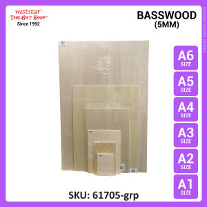 [Weststar TAS] Basswood Board 5mm Wood Sheet Papan Kayu- A6 A5 A4 A3 A2 A1