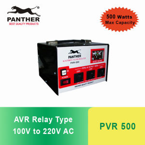 Panther PVR 500/ PVR 501 AVR Relay Type 500 Watts with 100V 110V & 220V AC Output Automatic Voltage Regulator / Voltage Stabilizer with built-in Transformer Proudly Philippine Made