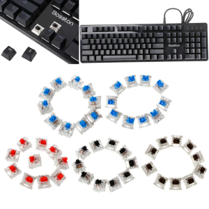 Tactile Linear Switch 3Pin Blue Switches for Mechanical Keyboard MX Cherry MX Clone Switches Transparent Housing