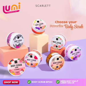 SCARLET BODY SCRUB ORIGINAL BPOM LULUR PEMUTIH KULIT WHITENING PERAWATAN KECANTIKAN TUBUH BRIGHTENING