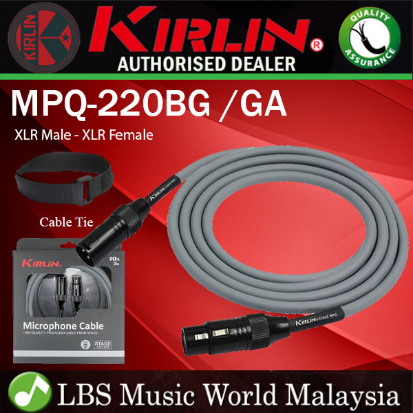 Kirlin MPQ220BG /GA 3 Meter Stage Microphone Cable Metal Connector XLR