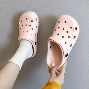 Free Shipping New WomenS Summer Half-Slipper Soft-Soled Non-Slip Couple Style Outdoor Wear Small Biscuit Hole Shoes For Men