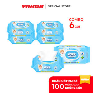 Combo Khăn Ướt Em Bé NUNA Không Mùi 100 Miếng/Bao