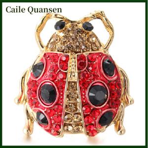 Caile ของขวัญเข็มกลัดคอแมลงพลอยเทียมคริสตัลน่ารักเคลือบแนววินเทจ