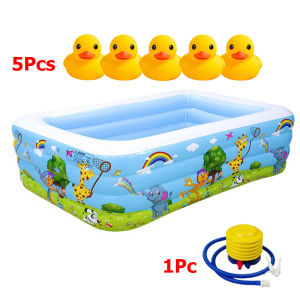 【Beli 1 Depat 7】Kolam Renang 1.2 Meter Kolam Tiup Kotak Anak Jumbo Kolam Renang Keluarga Tiup Besar Family Inflatable Swimming Pool Luar Ruangan