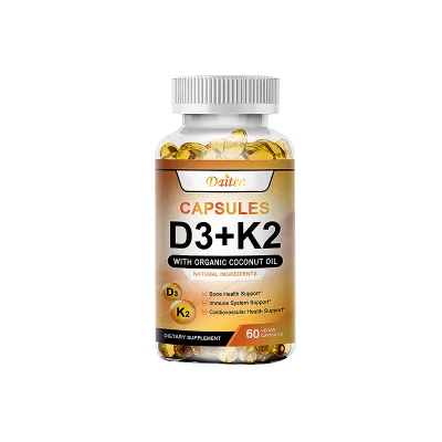 แคปซูลวิตามิน D3+K2 - สำหรับหัวใจ กระดูก และสุขภาพโดยรวม - อาหารเสริมสำหรับผู้ชายและผู้หญิง