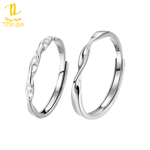 TINO TINO Cincin Couple Titanium Q129 Arctic Permata Tunangan Nikah Kawin Sterling silver