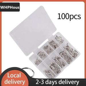 [COD] WHPHous Ship within 24 hours 100pcs box Fishing Hooks Carbon Steel Single Circle Fishhook Fishing Accessories