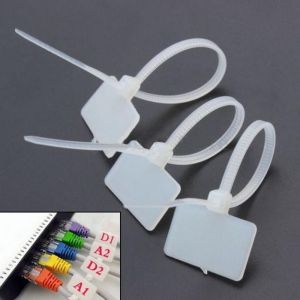 100pcs Nylon Self-Locking Label Tie Network Cable Marker Plastic Loop Ties Hanging Card Hanging Tag Label Mark