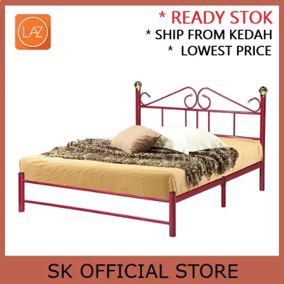 Double Metal Bed Frame/ Bedroom Double Bed / Katil Besi/Queen Size Bed/ Foldable/ Bedroom Furniture/ Heavy Duty