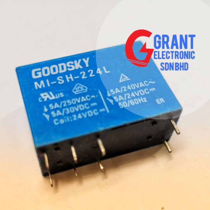 Relay 24VDC 8pin GOODSKY MI-SH-224L DPDT - Lazada | Lazada