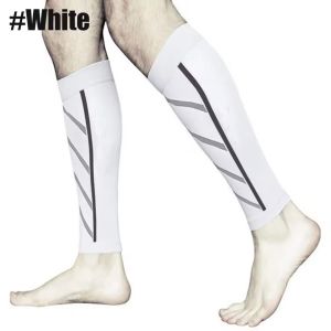Buzesty 1 Pair Sport Compression Calf Sleeves for Men & Women (20-30mmhg) Shin Splints Varicose Veins Pain Relief - Footless Compression Socks for Shin Splints Running Cycling Leg Protection