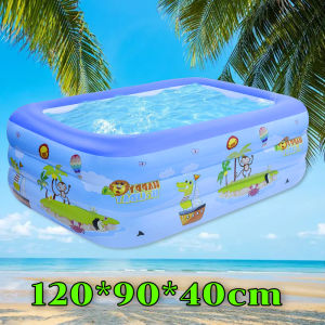 🥇【1 แถม 1】สระน้ำเป่าลม 3 m 3 ชั้น สระน้ำขนาดใหญ่ PVC สระว่ายน้ำเป่าลม สระน้ำครอบครัว Swimming Poo อ่างน้ำเป่าลม  สระน้ำ ยาวพิเศษ สระน้ำเด็ก