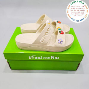 Giày dép crocs - dép nhựa crocs quai ngang baya platform đế xuồng 3.5 cm cho nữ chống thấm nước chống trơn trượt chống hôi chân hàng nhà máy xuất xịn đầy đủ hộp hoặc túi crocs