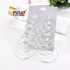 Anting Set 6 Ring Fashion Wanita Korea Model Simple Elegan Sederhana | PUSAT TIMUR