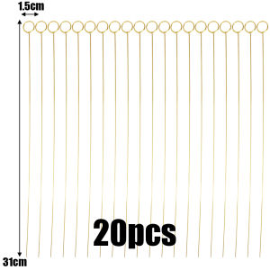 YESPERY 20PCS 31cm Card Holder Stick Metal Golden Color Flower Bouquet Postcard Clip Cake Card Stick Clips Wrapping Supplies
