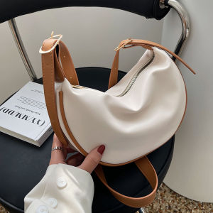 Homer Kathrisse PU Leather Casual Shoulder Bag Dumpling Bag for Women Simple Trendy Saddle Bag for Ladies