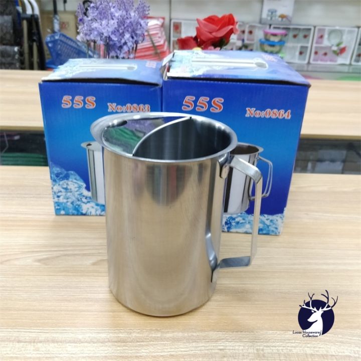 555 MAKAPAL STAINLESS STEEL WATER PITCHER CONTAINER 64OZ/80OZ WATER JUGS RESTAURANT USE PITCHER DRINKING PITCHER