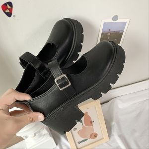 #K-111 Size 35-40 Lolita/Mary Jane Casual Student Shoes Thick Heel For Womens Fashion (Standard Size)