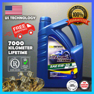 EMBOSS [SAE-5W30] Semi-Synthetic SN/CF 7000km (4L) lubricant engine oil kereta minyak hitam pelincir