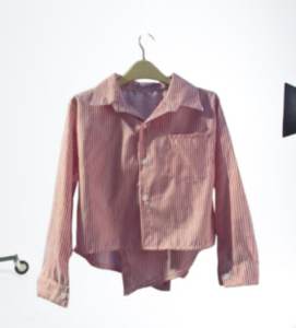 Kemeja crop salur wanita terbaru terlaris