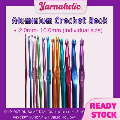 Jarum Kait Aluminum (2.0-10.0mm)/Aluminum Crochet Hook (2.0mm-10.0mm)/crochet/kait/handmade/hobbies/craft