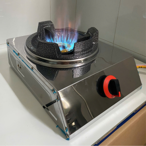 Bêp ga đơn công nghiệp cao câp+ van dây / khung inox 304 khiềng đúc ngon lửa xanh tiết kiệm ga