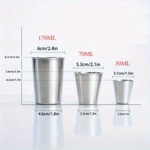 4PCS Thick Stainless Steel Shot Glasses Set Outdoor Camping Small Glasses Set Travel Picnic Cup Set