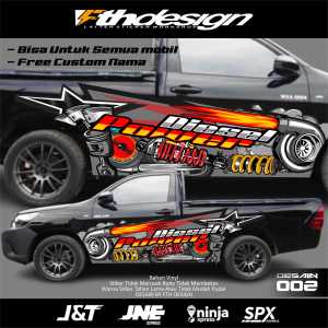 [P 002] STIKER MOBIL DECAL BAK SAMPING GRANMAX FUTURA L300 NEW CARRY TRAGA  HILUX D MAX DLL THAILOCK