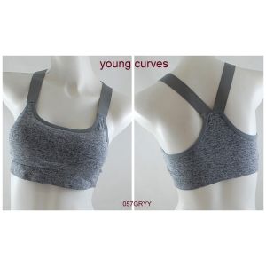 Bra Wanita Tanpa Kawat YOUNG CURVES Model Sport Full Cup Busa Tipis Pakaian Dalam/Underwear 057Y
