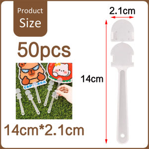 (ราคาต่อ 50 ชิ้น)ด้ามพัดพลาสติก DIY ที่จับพัดลม ที่จับพัดลมมือขนาดเล็กโปร่งใสอุปกรณ์เสริมพัดลมพลาสติกแบบพกพา