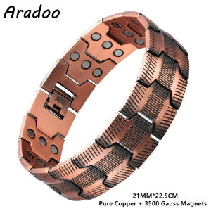 FCARADOO Copper Bracelet for Men Pure Copper Neodymium Magnetic Link Bracelets Jewelry Gift