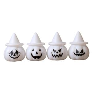 4PCS Halloween Plastic Pumpkin Lanterns Decorations Weather proof Tabletop Garden Festival Ornament Set