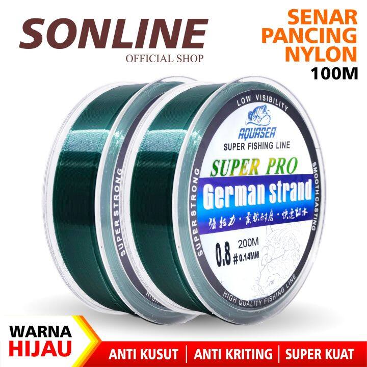 German Fishing Line 200m Senar Pancing Invisible Bahan Nilon Tahan Lama  Panjang