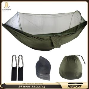【HOSPORT】Camping Hammock with Mosquito Net Portable Hammock with Tree Straps Hammock Bed for Camping Backpacking Travel Backyard