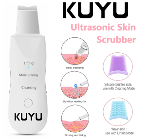 Kuyu Ultrasonic Facial Scrubber Skin Scrub Skin Spatula Whitehead Remover Blackhead Remover Scrubber USB Remove Exfoliation Machine