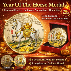 【Good Luck And Wealth Attraction】Year Of The Horse Commemorative Medal Horse Zodiac Coin Specialty Designs Chinese Zodiac Collectible