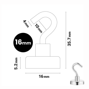 ตะขอแม่เหล็ก แม่เหล็กตะขอ 1 ชิ้น ตะขอเกี่ยว นีโอไดเมียม แม่เหล็กแรงสูง เหมาะสำหรับห้องครัว/ตู้เย็น/เครื่องซักผ้า/เตาอบไมโครเวฟ/เตาอบฯลฯ